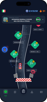 Driving Freedom learning path: the Italian highway code for the Patente B, chapter by chapter