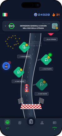مسیر یادگیری Driving Freedom: قانون راهنمایی و رانندگی ایتالیا (Codice della Strada) برای Patente B، فصل به فصل