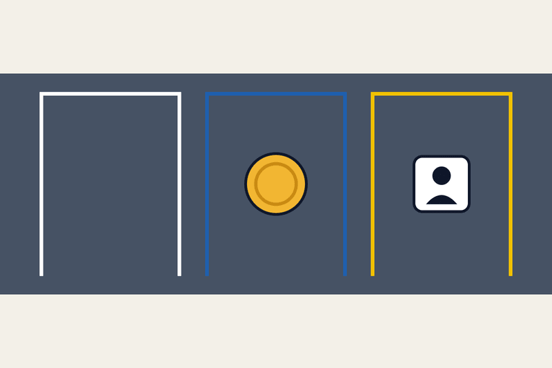Parking bay colours: white lines with no symbol (free), blue with a coin (paid), yellow with a badge (reserved)