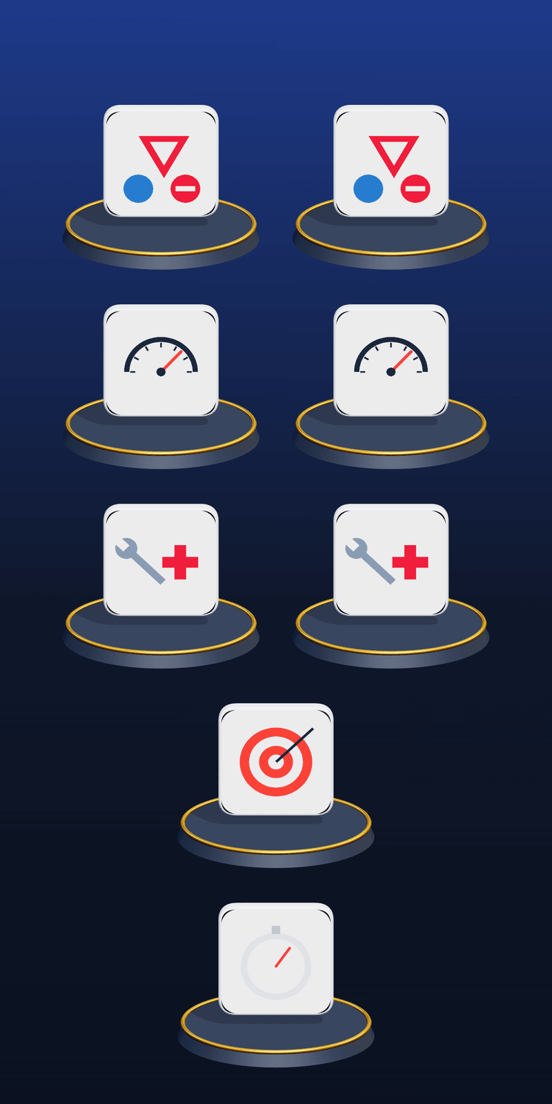 An eight-week study grid, each week marked with an icon for its focus