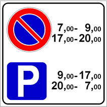 Il segnale raffigurato consente il parcheggio dalle ore 7.00 alle 9.00