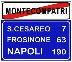 Il segnale raffigurato indica che non è possibile raggiungere Montecompatri