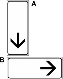 Il pannello integrativo raffigurato (A) indica l'unica direzione consentita (FIG 130)