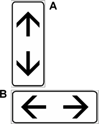 Il pannello integrativo raffigurato (A) indica un senso unico alternato (FIG 129)